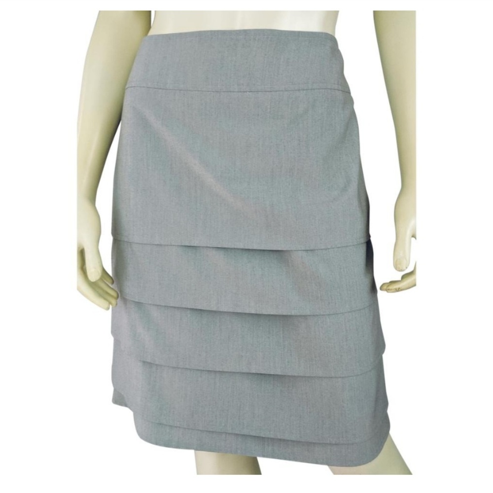 Jana Kos Skirt 2 Gray PolyRayonSpandex Tier Flaps